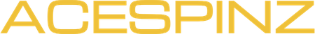 Acespinz casino logo featuring playing cards and chips